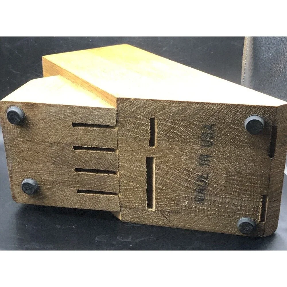 Cutco Steak Table Knife Storage Block 8 Slots Honey Oak - Made In USA